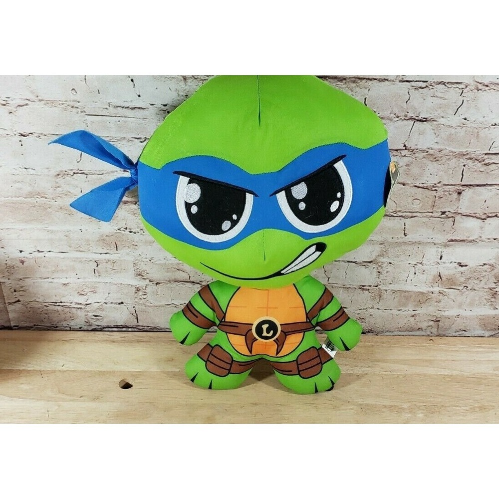 Teenage Mutant Ninja Turtles ~ 10" LEONARDO PLUSH  Caricature Style NIckelodeon